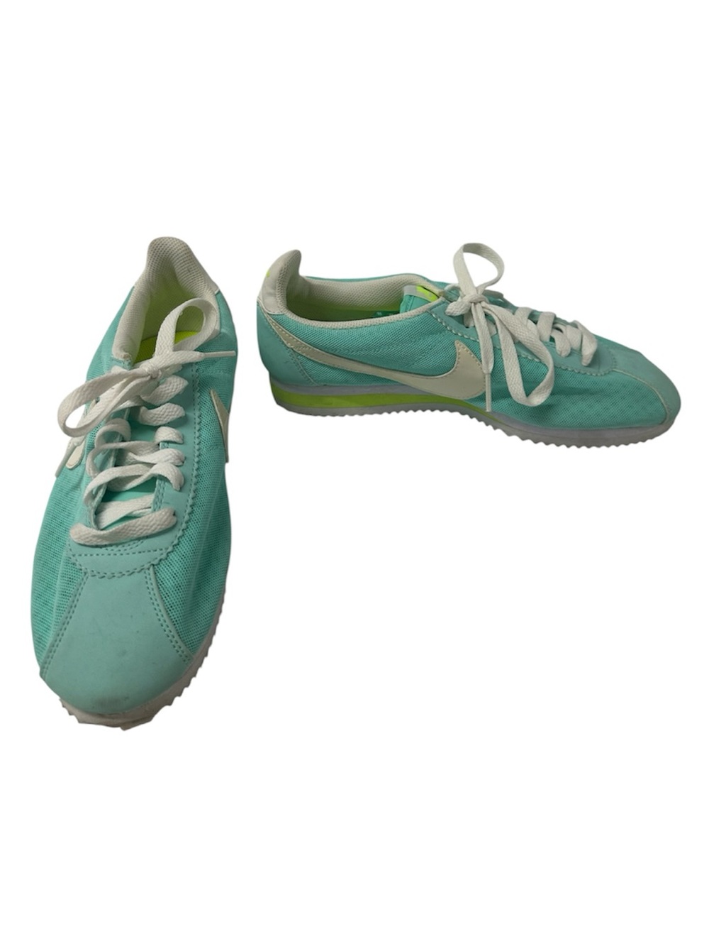 Nike Cortez Athletic Sneakers Mint Green Tiffany Blue Fabric Women’s Size 8